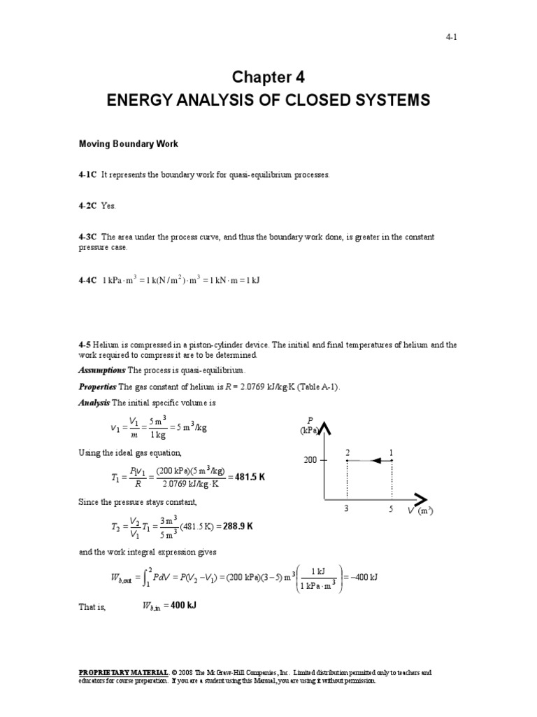 Energy Analysis of Closed Systems | PDF | Kinetic Energy | Gases