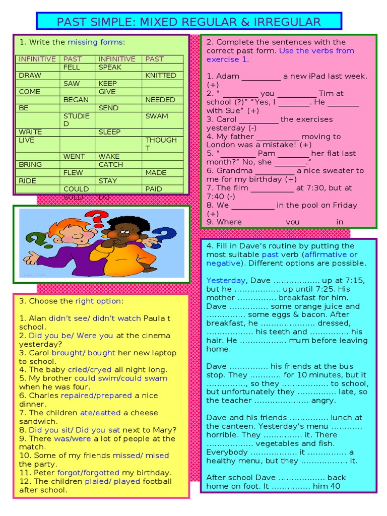 Past Simple Mixed Regular Irregular Verbs  Semantics  Languages