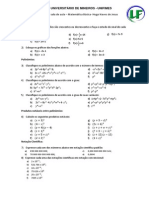 Atividade para Sala de Aula - Matemática Básica