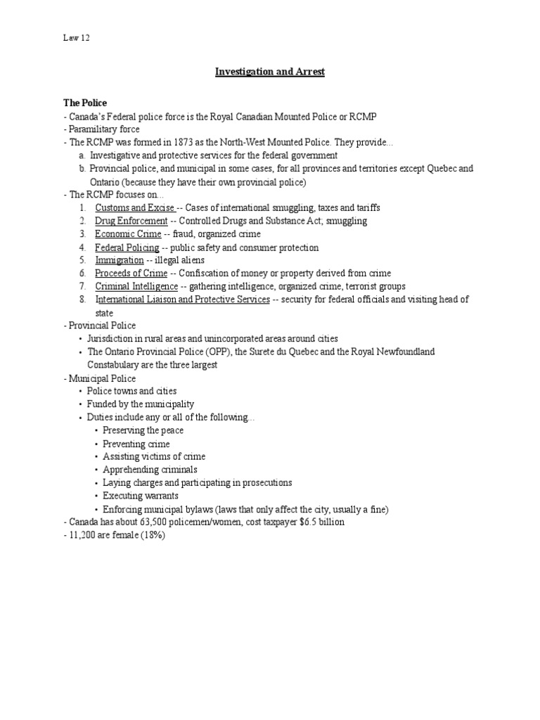 Overview of Canadian Police Investigations | PDF | Royal Canadian ...