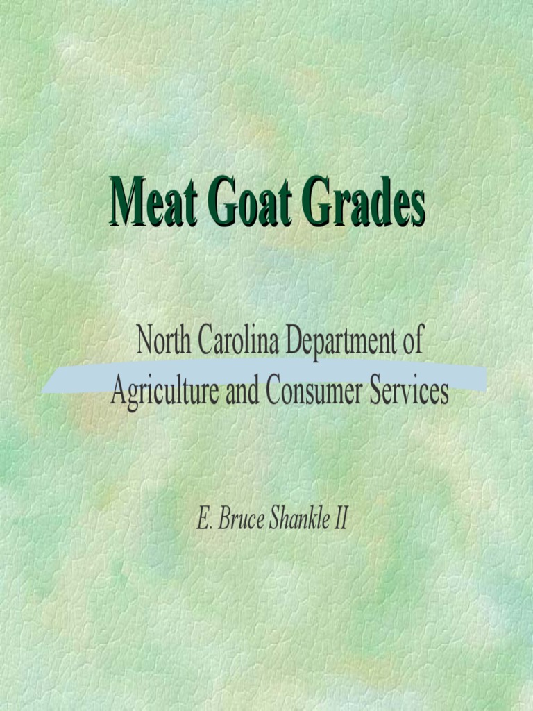 Meat Goat Grades PDF Goat Domesticated Animals