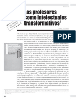 Los Profesores Como Intelectuales Transformativos Henry Giroux