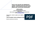 Controle de Gestão de Empresas Hoteleiras: Construção de Um Plano Sequência de Custos de Produção