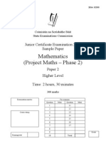 Mathematics (Project Maths - Phase 2) : Junior Certificate Examination 2014 Sample Paper