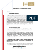 Agenda Legislativa de Plenaria - Nov 20