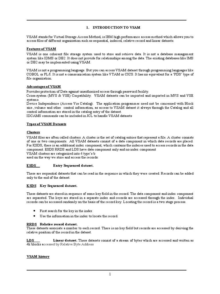 VSAM Overview: Accessing Data Efficiently | PDF