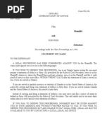 Draft Statement of Claim1