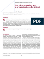 Optimisation of processing and
properties of medical grade Nitinol
wire