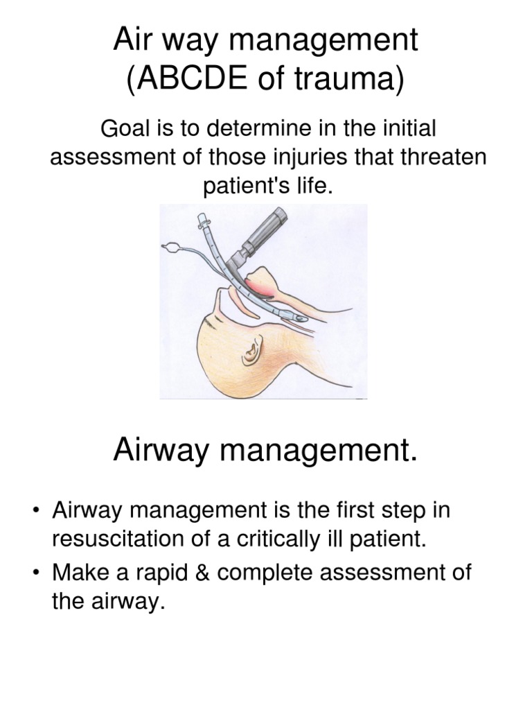 Air Way Management (ABCDE of Trauma) | PDF | Respiratory System ...