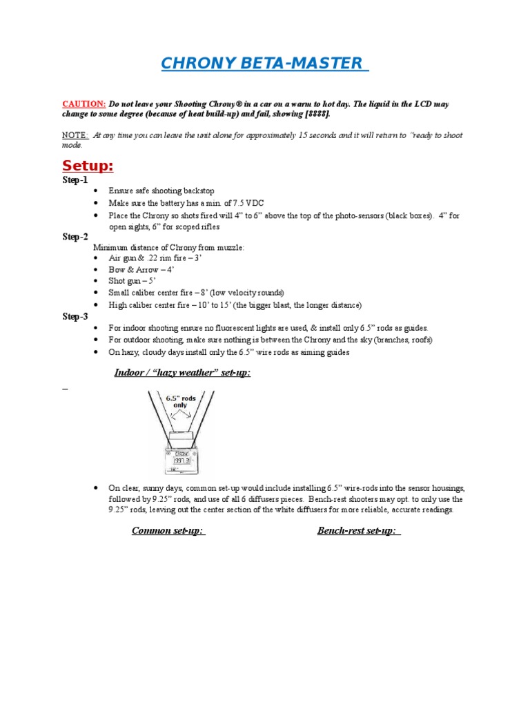 Chrony Manual V2 PDF Standard Deviation Projectile Weapons