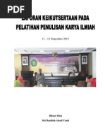 Download Laporan Pelatihan Penulisan Karya Ilmiah by daulitah SN185895750 doc pdf