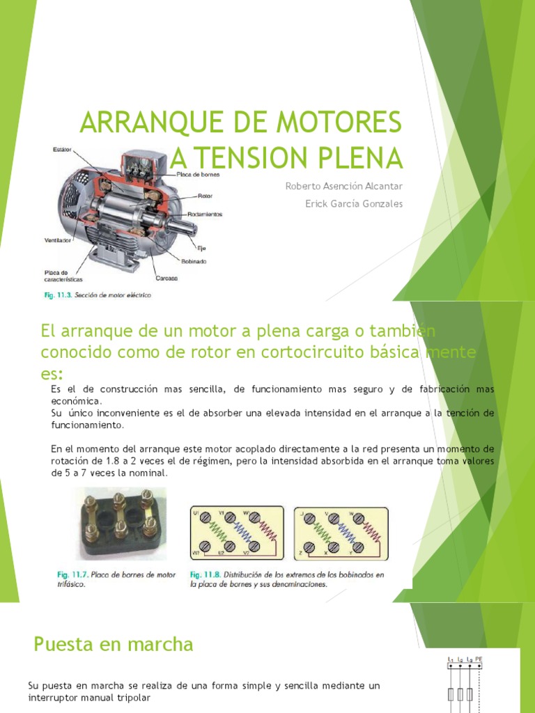 Arranque de Motores a Tensión Plena | PDF | Corriente eléctrica | Inductor