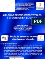 Calculo de Esfuerzo Totales y Efectivos en El Suelo.