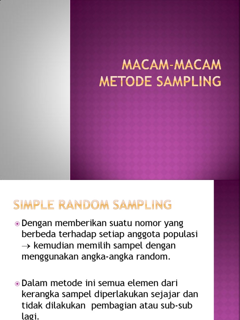 MaCAM MACAM METODE SAMPLING | PDF | Komputer | Teknologi & Rekayasa