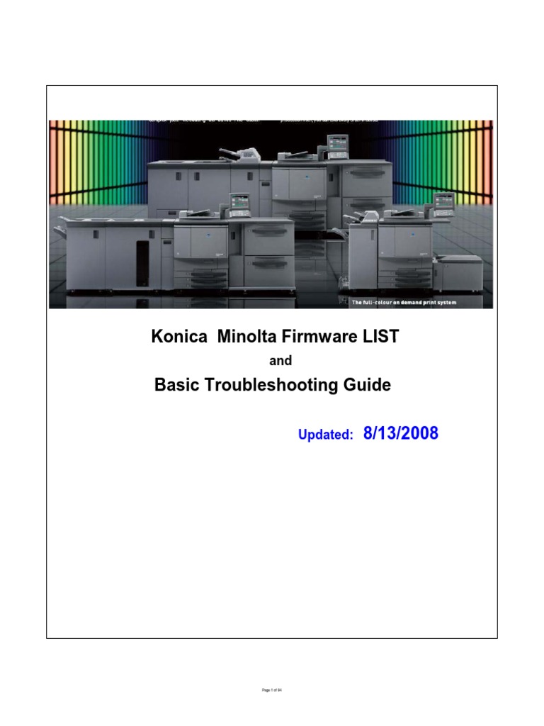 Konica Minolta FIRMWARE List PDF Remote Desktop Services File