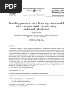 Bounding Parameters in A Linear Regression Model With A Mismeasured Regressor Using Additional Information