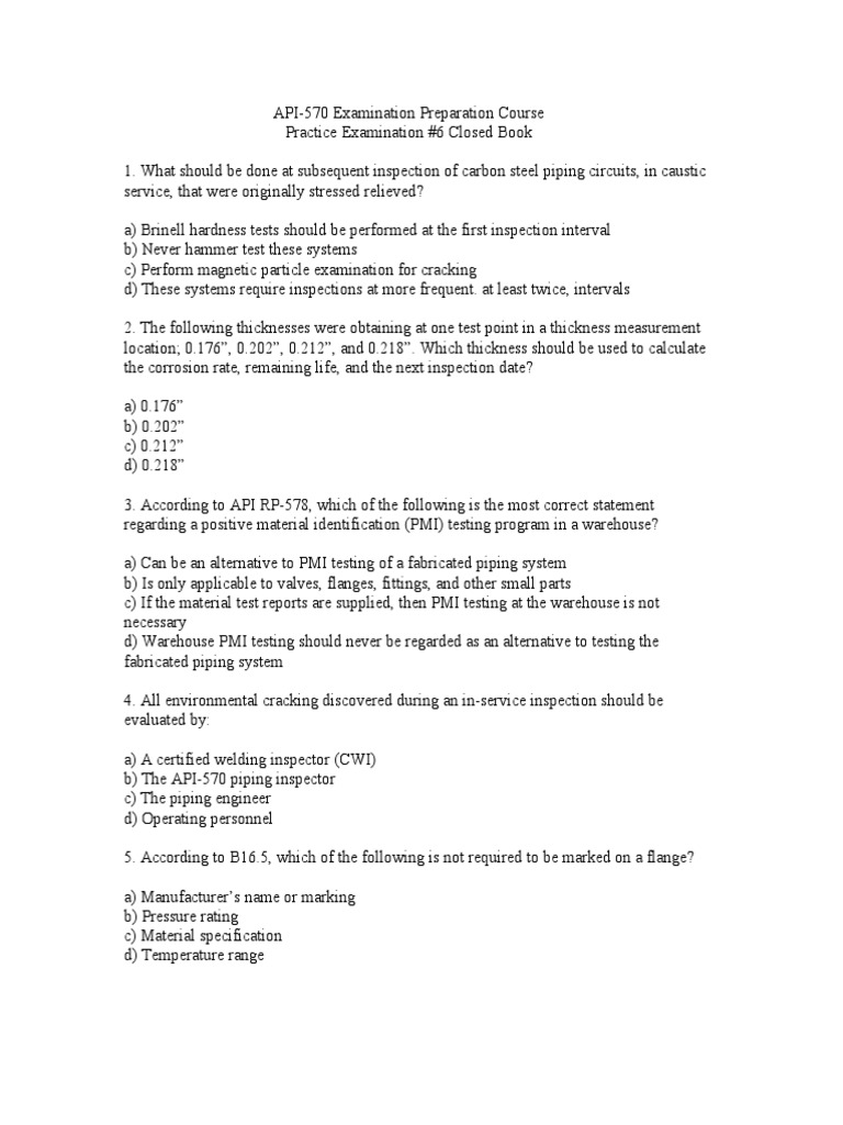 API 570 Exam PDF