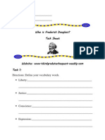 Who Is Frederick Douglass Task Sheet