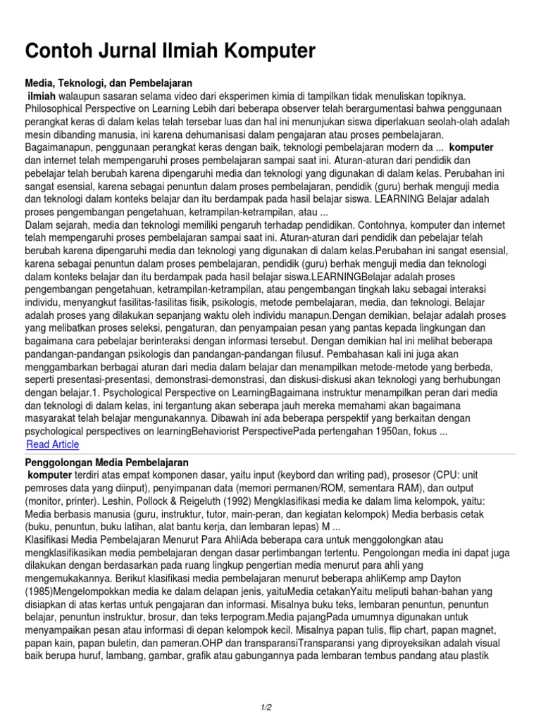 Contoh Jurnal Ilmiah Komputer Pdf