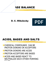 Acid/Base Balance: D. C. Mikulecky