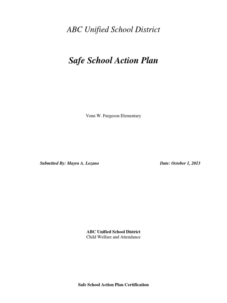 Safe School Action Plan for Furgeson Elementary | PDF | Emergency ...