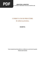 Curriculum Rezidentiat Igiena