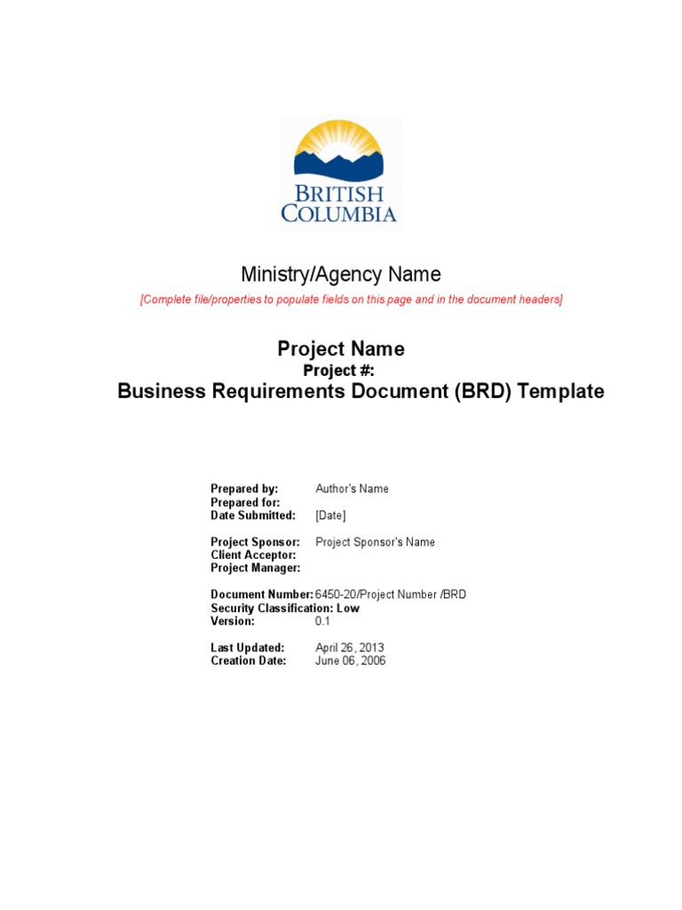 Sample BRD  PDF  Business Process  Environmental Impact Assessment Throughout Brd Business Requirements Document Template