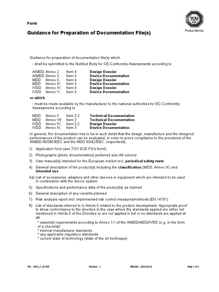 Technical File Guide | PDF | Documentation | Computing