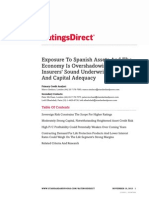 Exposure To Spanish Assets and The Economy Is Overshadowing Spanish Insurers' Sound Underwriting Earnings and Capital Adequacy