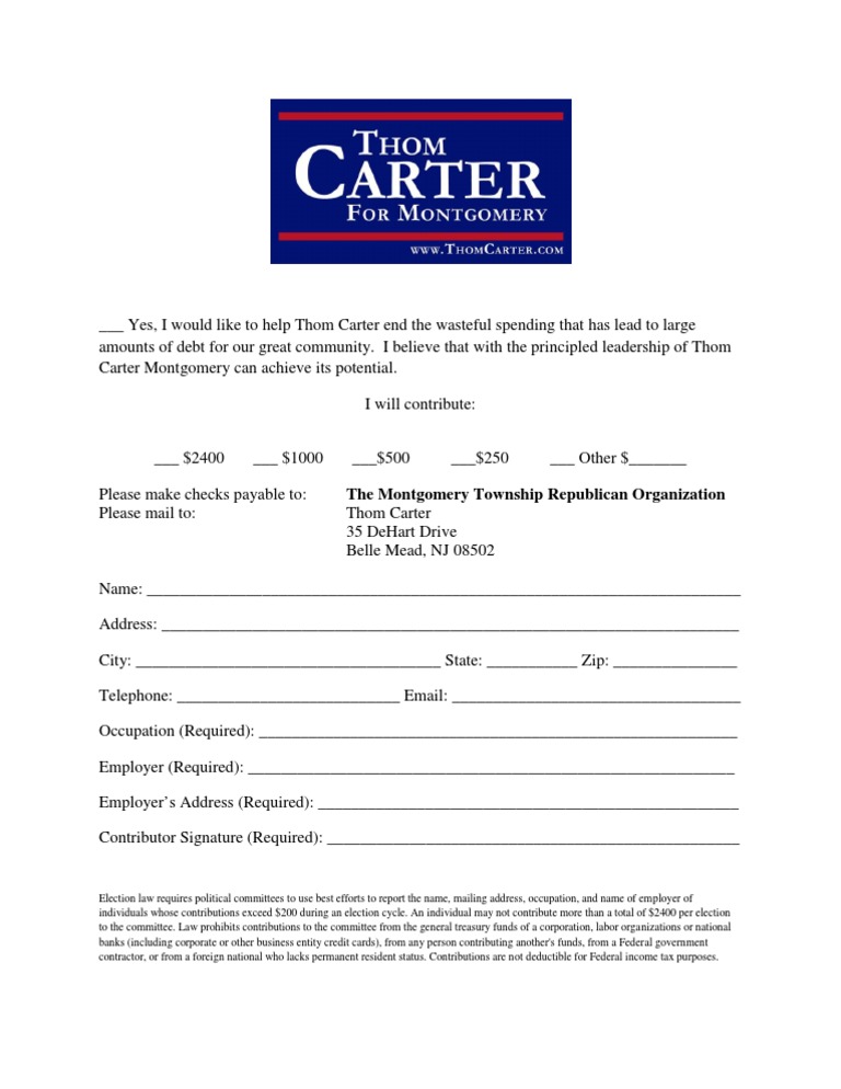 Support Thom Carter's Campaign Contributions | PDF