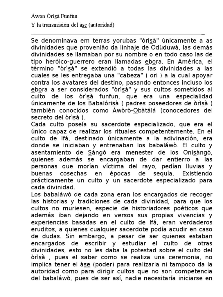 Orisás Funfun | PDF