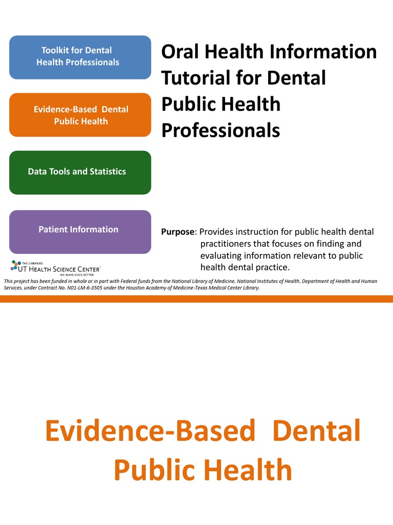 Module 2 EvidenceBased Dental Public Health Pub Med Evidence