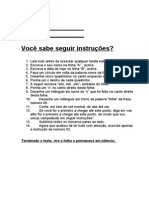 Você Sabe Seguir Instruções