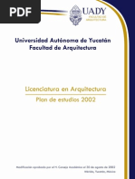 Plan Estudios Arquitectura FAUADY