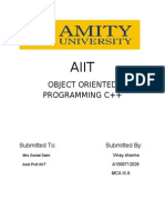 Object Oriented Programming C++: Submitted To: Submitted by