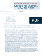House Bill- America’s Affordable Health Choices Act summary