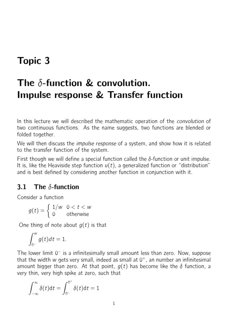 Dirac Delta Function Convolution | PDF | Convolution | Trigonometric ...