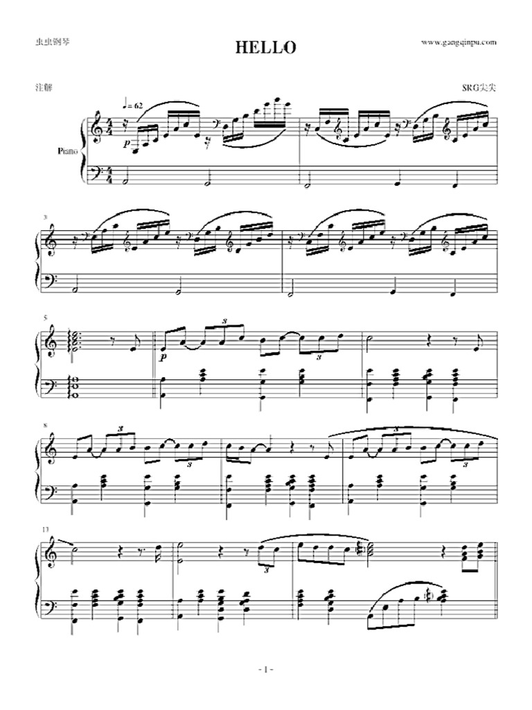 Hello Richard Clayderman Piano | PDF