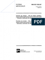 NM ISO 0565 - ABNT NBR - Peneiras de Ensaio - Tela de Tecido Metalico Chapa Metalica Perfurada E Lamina Eletroformada - Tamanhos Nominais de Abertura