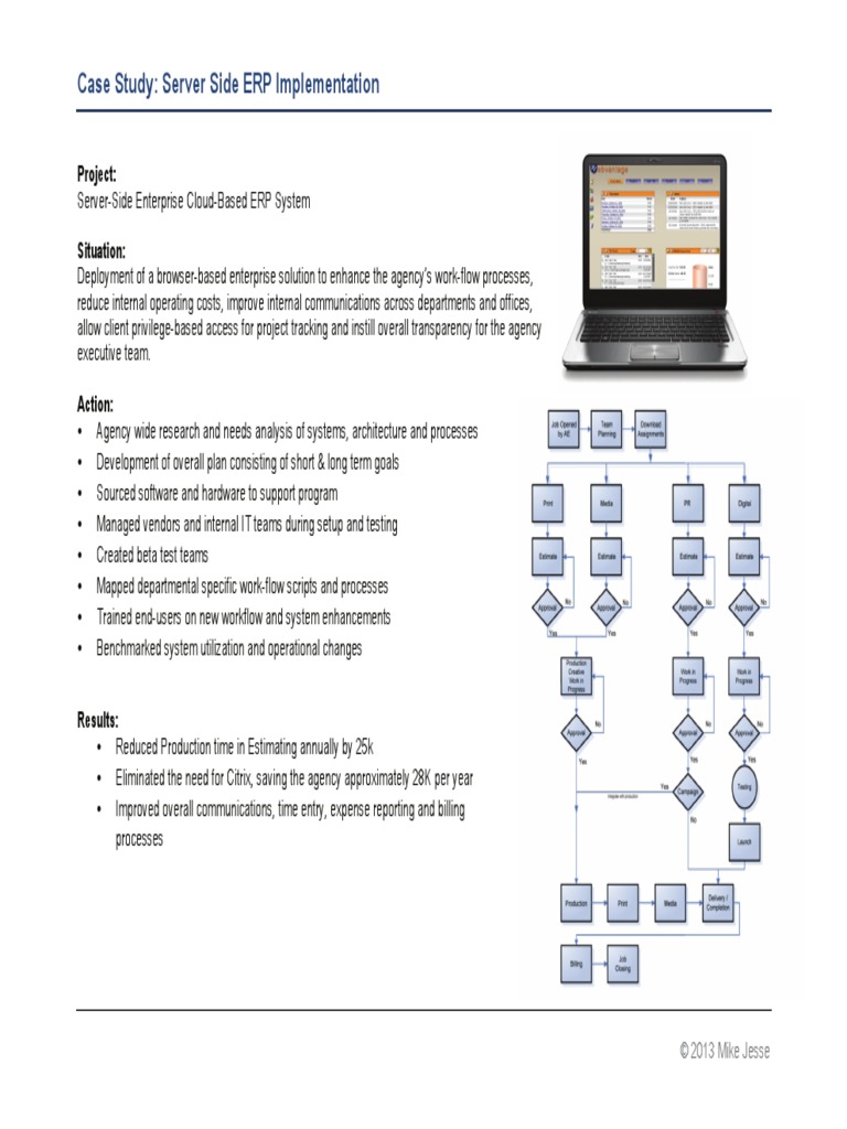 Case Study: Server Side ERP Implementation: Project: Situation | PDF