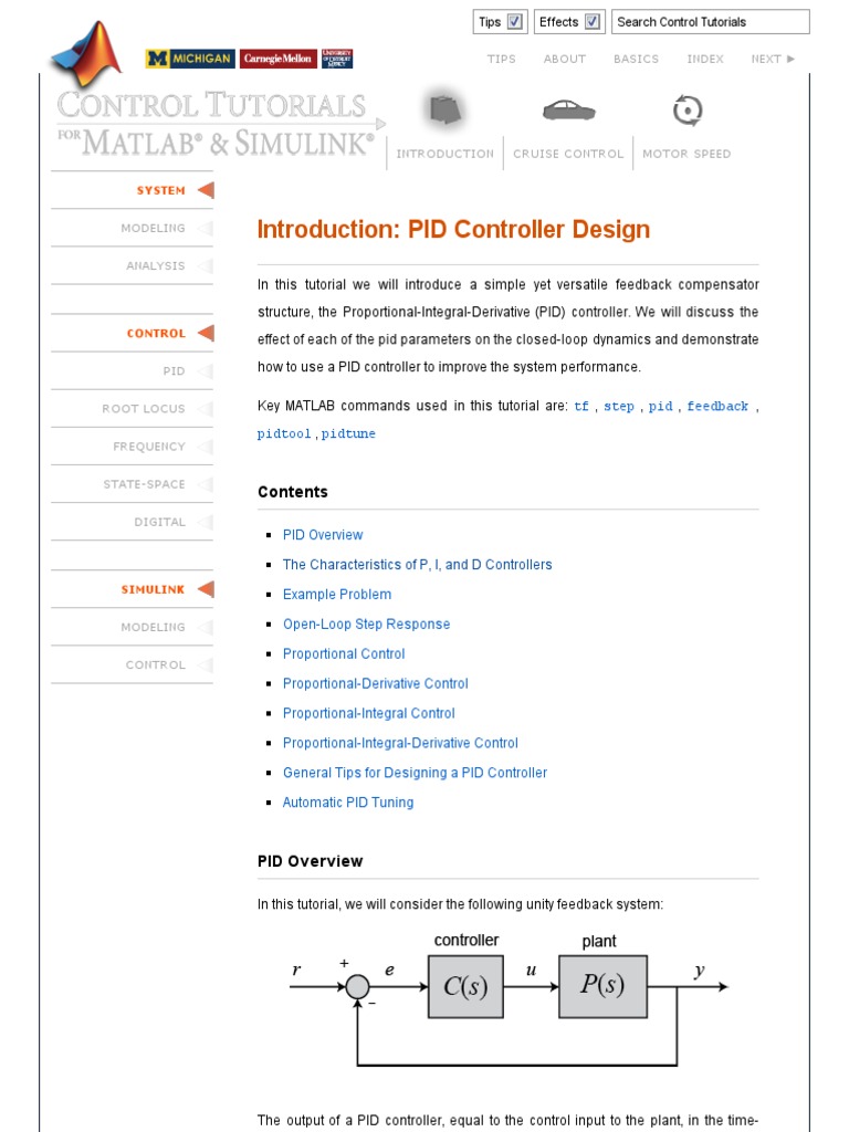 Introduction: PID Controller Design: System | PDF | Control Theory ...
