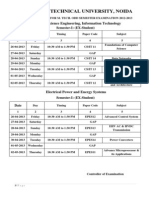 24 April 2013 Revised Schedule For M.tech Odd Semester Examination