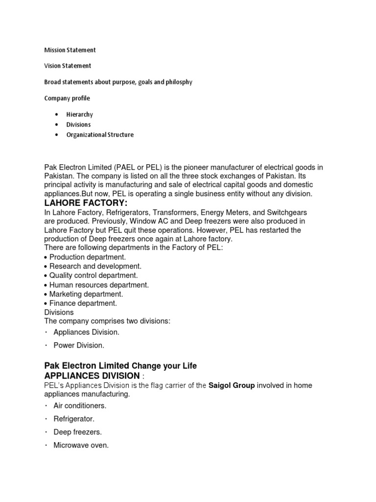 Pak Electron Limited Company Overview | PDF | Home Appliance | Refrigerator