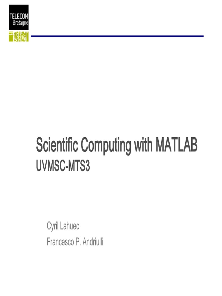 MATLAB for Scientific Computing Guide | PDF | Discrete Fourier ...