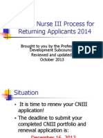 Clinical Nurse III Returning Applicants2013 Application Guide Power Point
