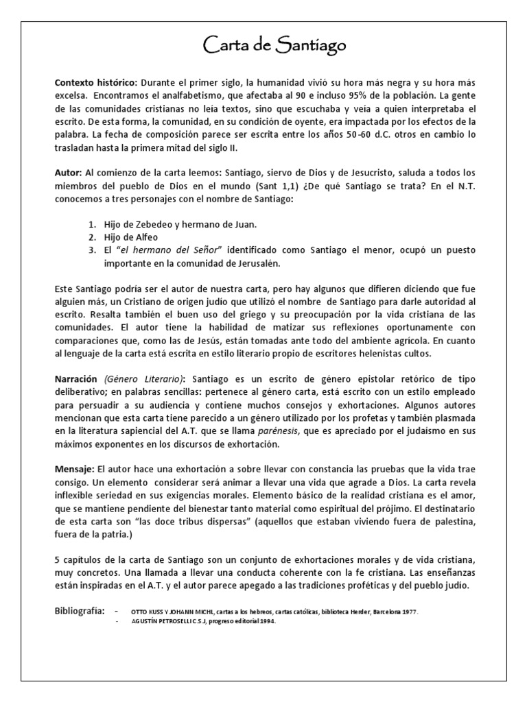 Carta de Santiago Autor Jesús