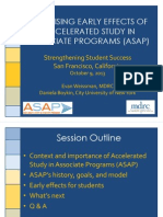 Promising Early Effects of Accelerated Study in Associate Programs (ASAP) - 2013 Strengthening Student Success Conference