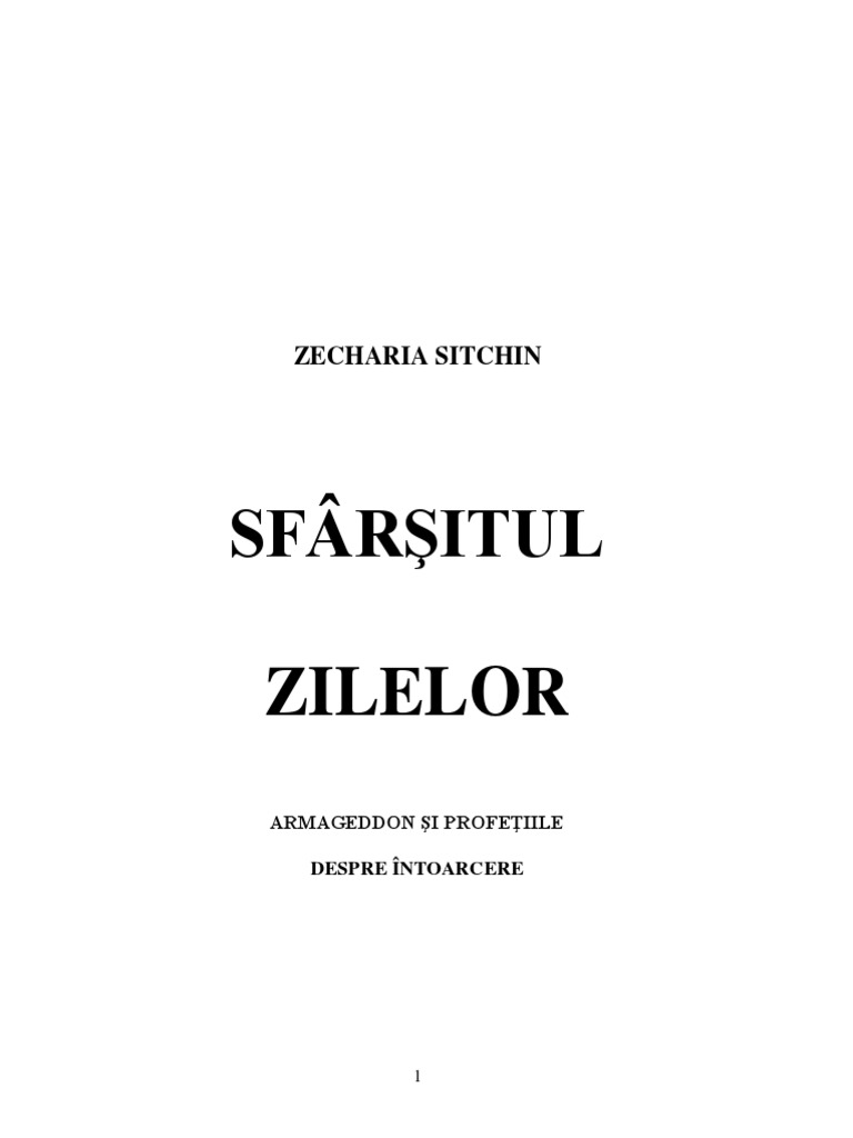 Zecharia Sitchin - Sfarsitul Zilelor