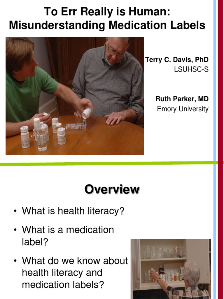 Literacy And Misunderstanding Prescription Drug Labels – QXMKH