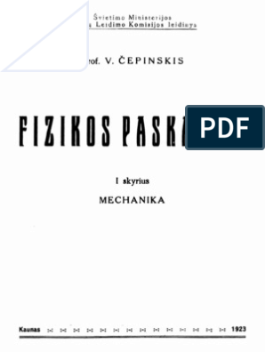 V Cepinskis Fizikos Paskaitos 1 Mechanika 1923 Lt
